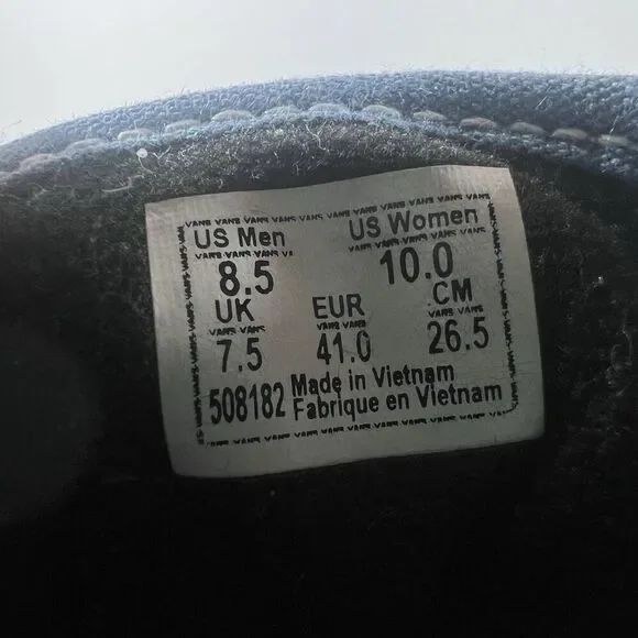 Vans Old Skool Two Tone Blue Lace Up Athletic Skateboard Shoes Men's Size 8.5 - Picture 8 of 8